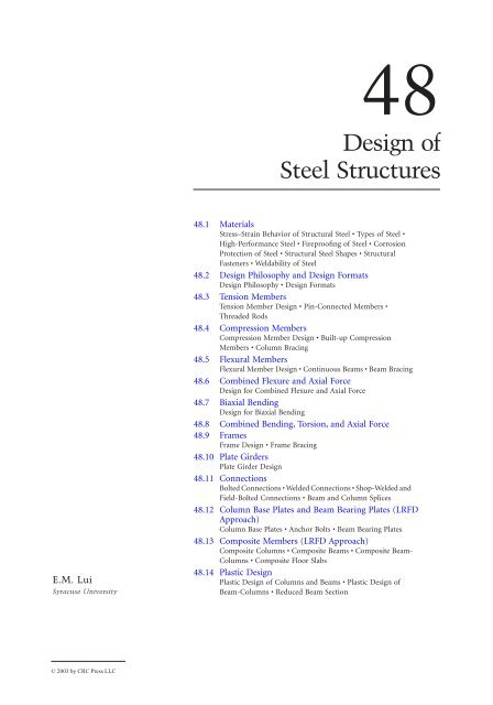 Chapter 48 Design Of Steel Structures Free