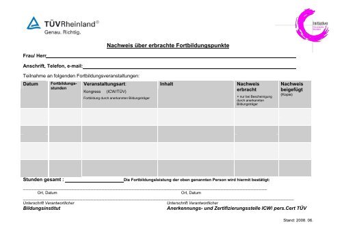 Formblatt Rezertifizierung - Gandersheimer Modell