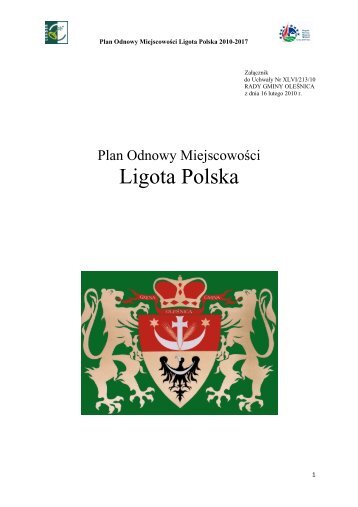 Plan odnowy miejscowoÅci - UrzÄd Gminy OleÅnica