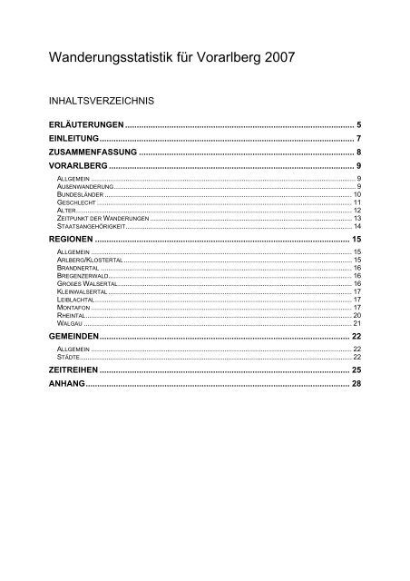 Wanderungsstatistik 2007