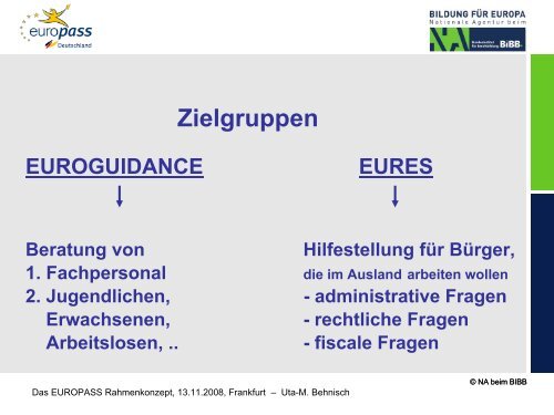 Zielgruppen EUROGUIDANCE