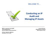 Conduc-ng an IP Audit and Managing IP Assets - agepi