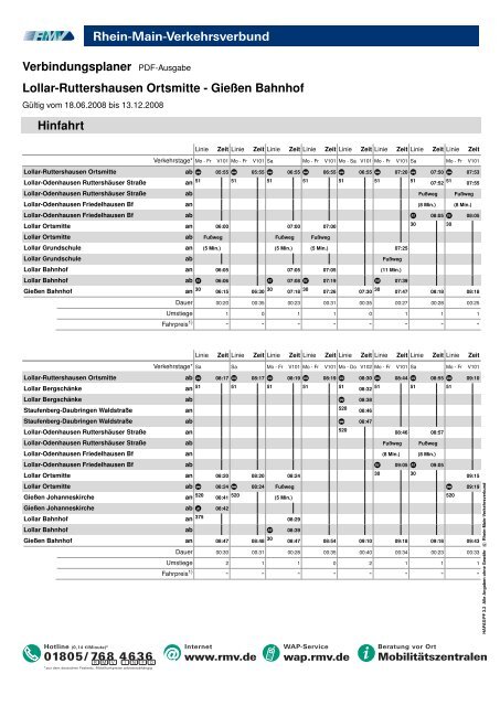 Fahrplan Ruttershausen Giessen