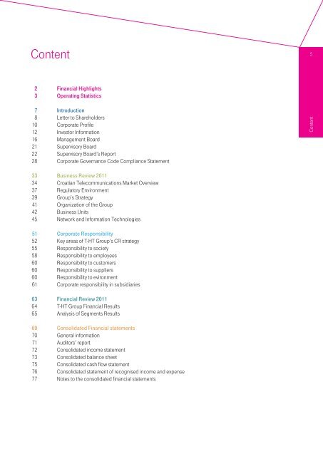 Annual Report 2011 - T-Hrvatski Telekom