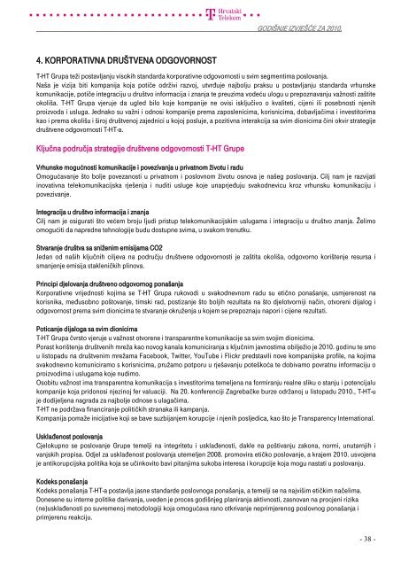 Summary financial information and data - T-Hrvatski Telekom