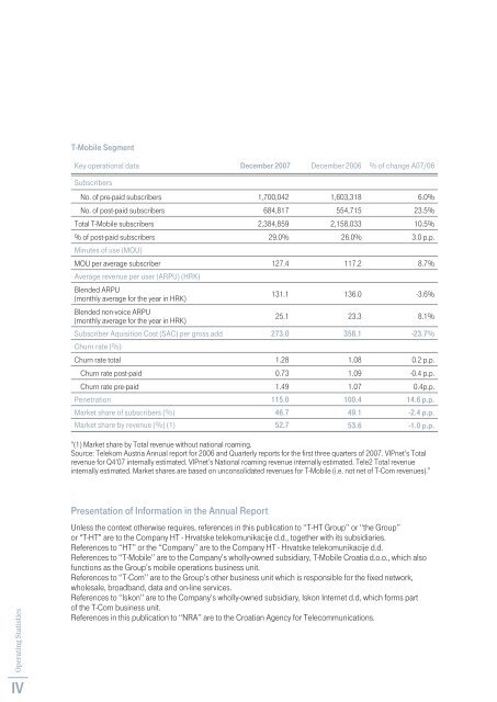 Annual report 2007 - T-Hrvatski Telekom