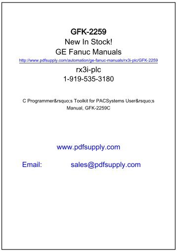 GFK-2259 - GE Fanuc PLC Distributor In Stock! 90-30 90-70 PLCPart