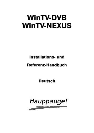 Handbuch WinTV Nexus - Hauppauge
