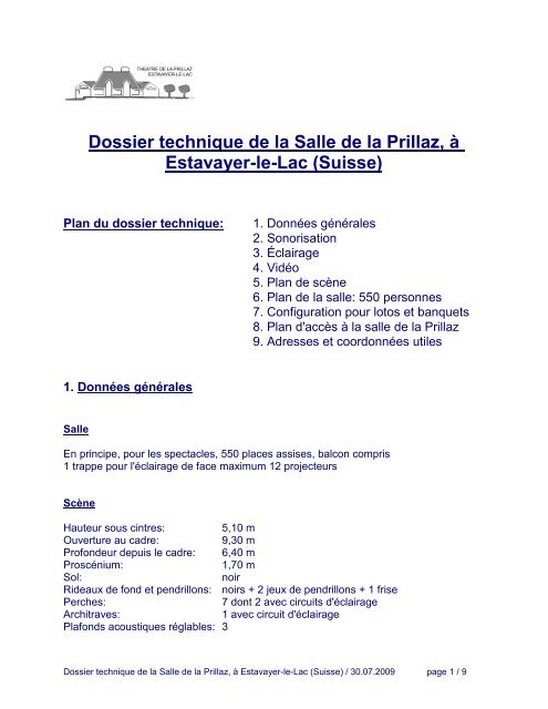 Dossier technique complet en format PDF - Estavayer-le-Lac