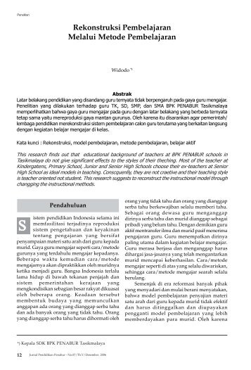 Hal. 12-23 Rekontruksi Pembelajaran.pdf - BPK Penabur