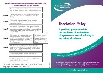 Escalation Policy: A guide for professionals - Torbay Council