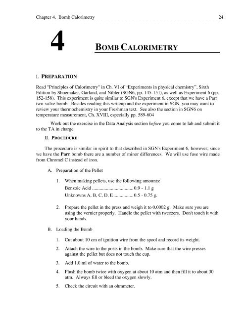 BOMB CALORIMETRY - Python Home Page