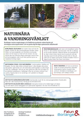 NATURNÃRA & VANDRINGSVÃNLIGT - Visit SÃ¶dra Dalarna