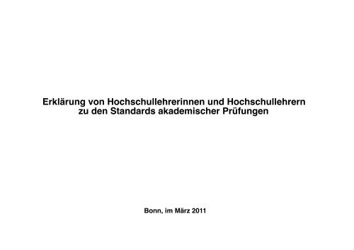 Erklärung von Hochschullehrerinnen und ... - HIM - Universität Bonn