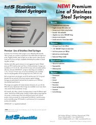 Stainless Steel Syringes. - KD Scientific Syringe Pumps