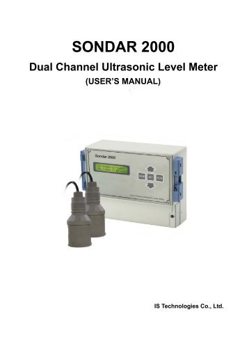 Sondar 2000 Ultrasonic Level Meter Manual PDF (527 KB) - Instrumart