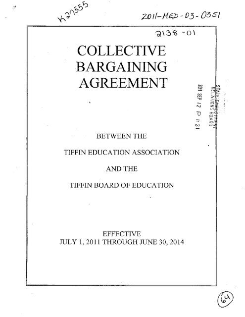 collective bargaining agreement tiffin city school distrjct board of ...