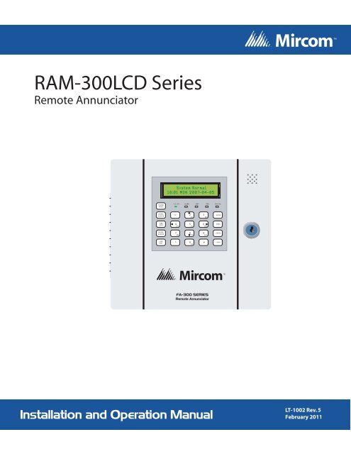 LT-1002_RAM-300LCD_Installation_and_Operation_Manual - Mircom