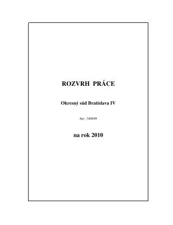 ROZVRH PRÁCE - Ministerstvo spravodlivosti SR