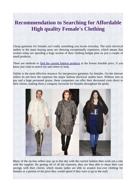 inexpensive quality clothing