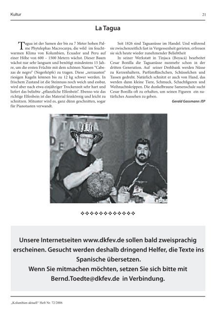 Heft 72 - Deutsch-Kolumbianischer Freundeskreis eV