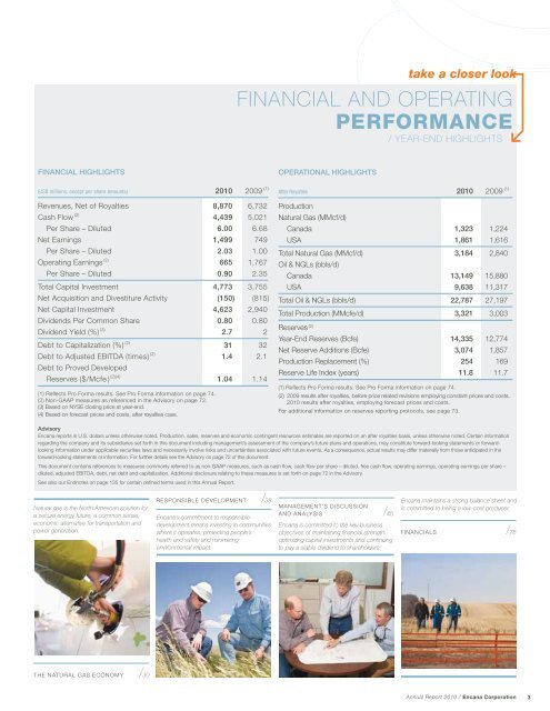 Encana annual report summary - 2010