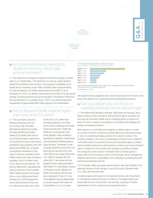 Encana annual report summary - 2010