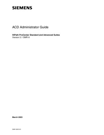 HiPath ProCenter ACD Administrator Guide - the HiPath Knowledge ...