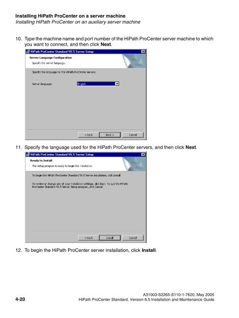 Installation and Maintenance Guide, HiPath ProCenter Standard