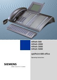 HiPath 500 HiPath 2000 HiPath 3000 HiPath 5000 optiPoint 600 office