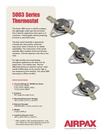 Airpax 5003 Series Thermal Switches - Newark