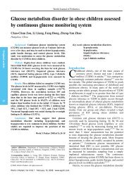 Glucose metabolism disorder in obese children assessed by ...