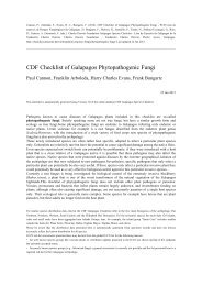 CDF Checklist of Galapagos Phytopathogenic Fungi