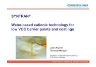 SYNTRANÂ® Water-based cationic technology for low VOC barrier ...
