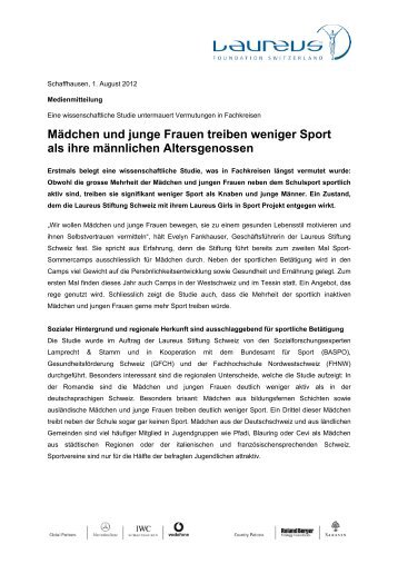 Mädchen und junge Frauen treiben weniger Sport als ihre ... - Laureus