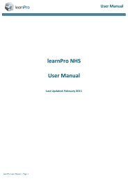 learnPro NHS User Manual - Better Blood Transfusion