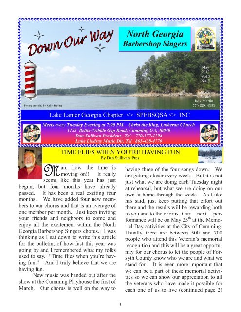 May 2012 Newsletter - North Georgia Barbershop Singers