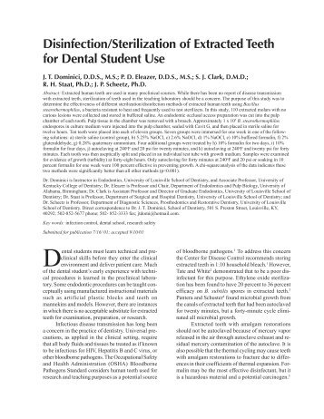 Disinfection/Sterilization of Extracted Teeth for ... - ResearchGate