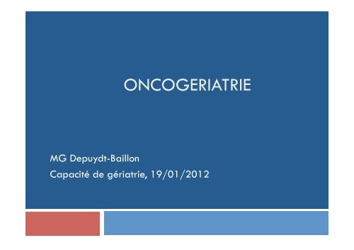 Dr Depuydt Baillon Oncogeriatrie - PIRG