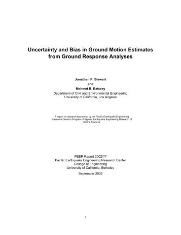 Uncertainty and Bias in Ground Motion Estimates from Ground ...
