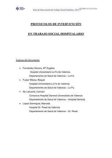 protocolos de intervenciÃ³n en trabajo social hospitalario