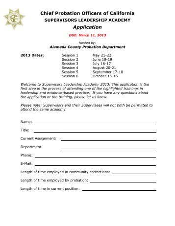 Application - Chief Probation Officers of California