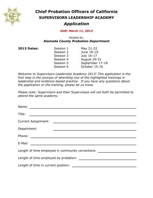 Application - Chief Probation Officers of California