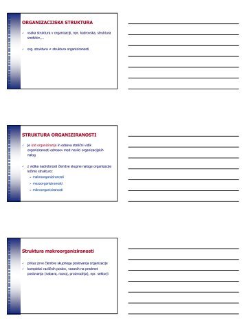 ORGANIZACIJSKA STRUKTURA STRUKTURA ... - Student Info