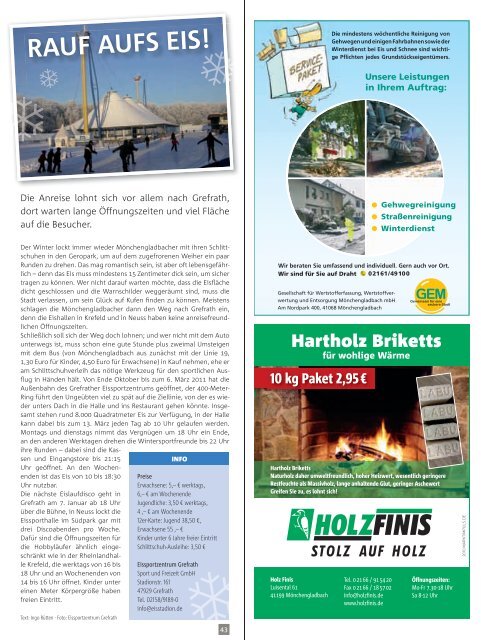 sport - Hindenburger Stadtzeitschrift für Mönchengladbach und Rheydt