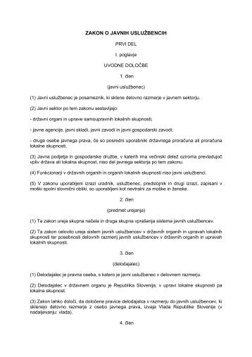 ZAKON O JAVNIH USLUÅ½BENCIH - Student Info