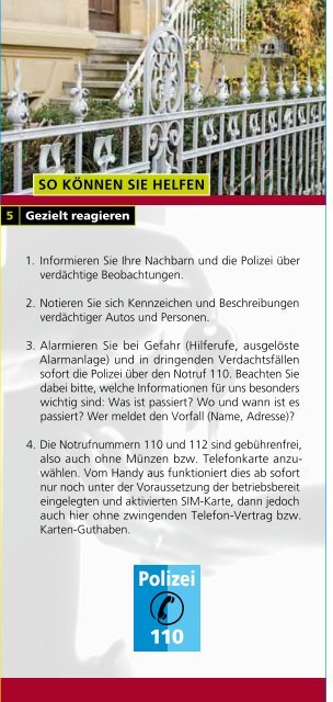 Ganze Sicherheit für unser Viertel!