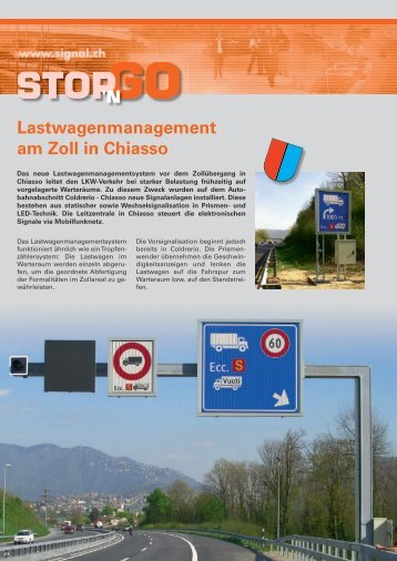 Lastwagenmanagement am Zoll in Chiasso - Signal AG