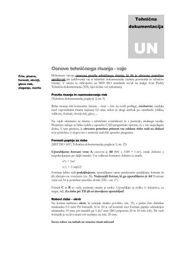 Osnove tehniÄnega risanja - vaje - Student Info