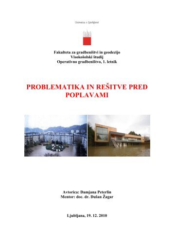 PROBLEMATIKA IN REÅ ITVE PRED POPLAVAMI - Student Info